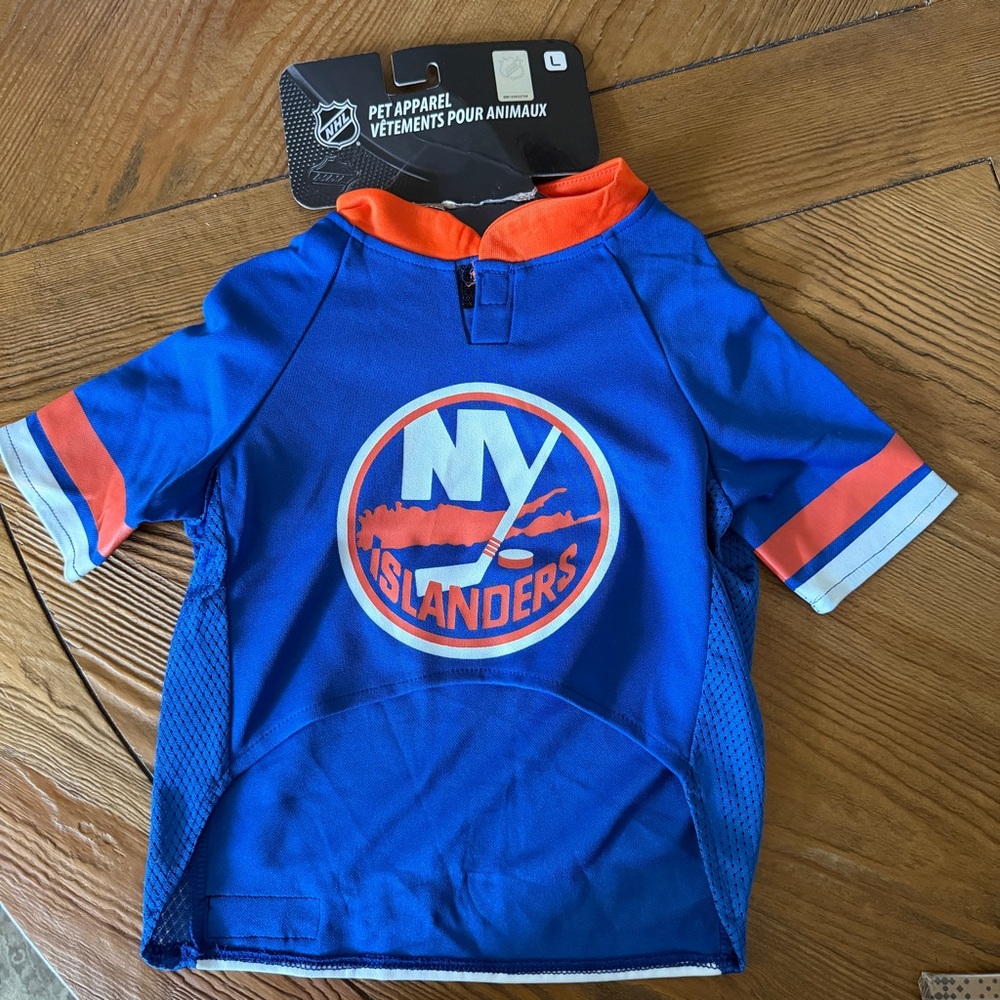 NHL New York Islanders Blue and Orange Pet Jersey size Large